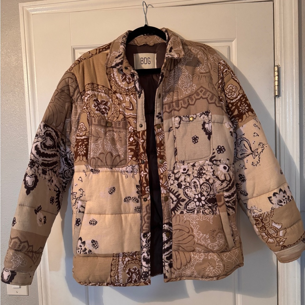 Pattern Quilted Shirt Jacket